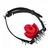Rimba Bondage Play Mouthgag with Bit and Studs Black-Red