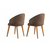 HANAH HOME Set 2 stolice Bentley Brown Dark Oak