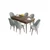 Hanah Home Set Trpezarijski sto i 6 stolica Roz, Zeleno-braon