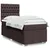 Vidaxl Box spring postelja z vzmetnico temno rjava 100x200 cm blago