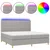 Vidaxl Box spring postelja z vzmetnico LED sv. siva 200x200 cm blago
