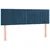 Vidaxl Box spring postelja z vzmetnico LED temno modra 140x190cm žamet