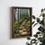 WallXpert uramljena MDF slika NAL083-70, staza od oblutaka kroz mahovinu i brezovu šumu, 50 x 70 cm