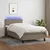 Vidaxl Box spring postelja z vzmetnico LED taupe 90x200 cm blago