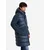Ombre Mens quilted long jacket with large pockets - navy blue