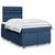 Vidaxl Box spring postelja z vzmetnico moder 120x200 cm blago