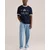 WE Fashion Majica  temno modra / bela