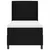 LED Box Spring Krevet s madracem Crna 90 x 200 cm tkanina