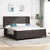 Vidaxl LED Box Spring Postelja Temno rjava 200 x 200 cm blago