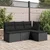 Vrtna stolica s jastukom crna 55x55x37 cm poli ratan