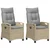 Vrtna stolica 2 pcs Bež i svijetlo siva 56 x 60 x 112 cm