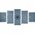 5-delna slika temno modri cvet Mandale - 150x75