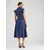 TOMMY HILFIGER Dolga srajca Fit And Flare Midi  moder denim