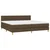 Vidaxl Box spring postelja z vzmetnico LED temno rjava 200x200cm blago