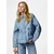 PIECES Bluza PCFlora modra/travnato zelena/bela
