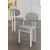 Hanah Home set trpezarijskih stolica Dore 4 kom, siva tkanina Babyface, bele metalne noge