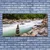 tulup.si Slika na steklu Forest river stream gore 140x70 cm 2 obešalnika