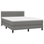 vidaXL Box spring postelja z vzmetnico LED temno siva 140x200 cm blago