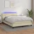 Vidaxl Box spring postelja z vzmetnico LED krem 140x190cm umetno usnje