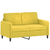2-dijelni set sofa žuti baršunasti