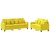 2-dijelni set sofa s jastucima svjetložuti od tkanine