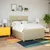 Vidaxl Box spring postelja z vzmetnico krem 140x200 cm blago
