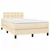 Vidaxl Box spring postelja z vzmetnico krem 120x200 cm blago