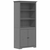 Regal za knjige BODO sivi 80x40x173 cm od masivne borovine