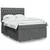 Vidaxl Box spring posteljni z vzmetnico temno siv 140x190 cm blago