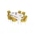 Hanah Home Set Trpezarijski sto i 6 stolica Eva, Žuto-beli