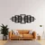 WallXpert metalni zidni ukras 5590, apstraktni preklopljeni pravougaonici sa linijama, 75 x 25 cm, crni