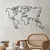 Wallity Zidna dekoracija World Map 1, 120x70cm, Crna