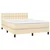 Vidaxl Box spring postelja z vzmetnico LED krem 140x190 cm blago