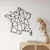 WallXpert metalni zidni ukras 5292, geometrijska mapa Francuske, 72 x 74 cm, crni