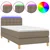 Vidaxl Box spring postelja z vzmetnico LED taupe 90x190 cm blago