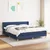Vidaxl Box spring postelja z vzmetnico modra 160x200 cm blago