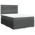 Vidaxl Box spring posteljni z vzmetnico temno siv 140x190 cm blago
