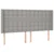 Vidaxl Box spring postelja z vzmetnico LED sv. siva 160x200 cm blago
