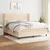 Vidaxl Box spring postelja z vzmetnico krem 160x200 cm blago