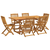7-dijelni vrtni blagovaonski set 180x90x75 cm bagremovog drva