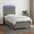 Vidaxl Box spring postelja z vzmetnico LED temno siva 80x200 cm blago