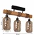 Brilagi - Plafonski luster WOOD GLASS 3xE27/60W/230V borovina/crna/zadimljeno-smeđa