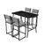 Hanah Home Set barskih stolova i stolica, 110 x 70 x 92 cm, 5 delova, Siva