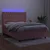 Vidaxl Box spring postelja z vzmetnico LED roza 140x190 cm žamet