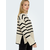 Black-Beige Womens Striped Sweater ONLY Sia - Women