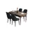 Hanah Home trpezarijski set Tia, sto i 4 stolice, ploča u dekoru drveta Baroque, antracit tkanina Babyface