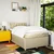 Vidaxl Box spring postelja z vzmetnico krem 120x190 cm blago