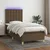 Vidaxl Box spring postelja z vzmetnico LED temno rjava 100x200cm blago