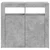 Komoda s LED svjetlima siva boja betona 80 x 35 x 75 cm