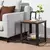 Songmics Stranska mizica 45x45x55 cm rjava kovina